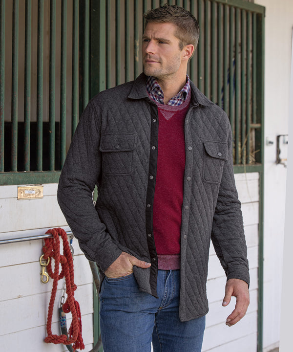 Westport Lifestyle Quilted Knit Shirt Jacket - Westport Big & Tall