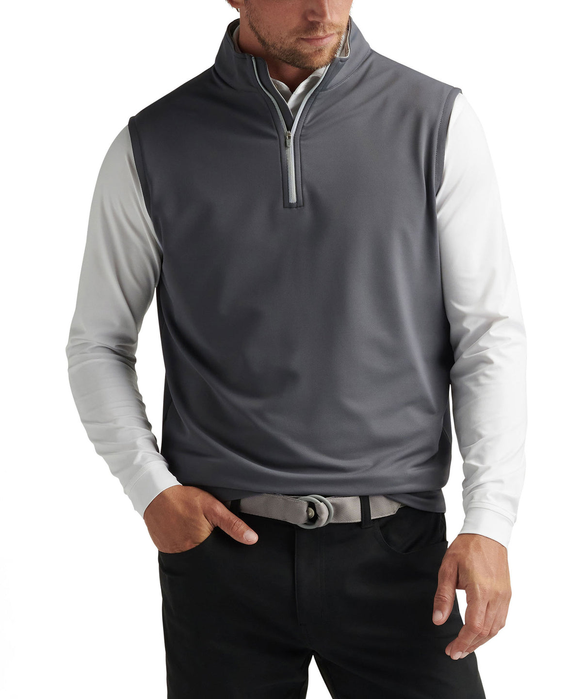 Peter Millar Galway Stretch Terry Quarter-Zip Vest, Men's Big & Tall