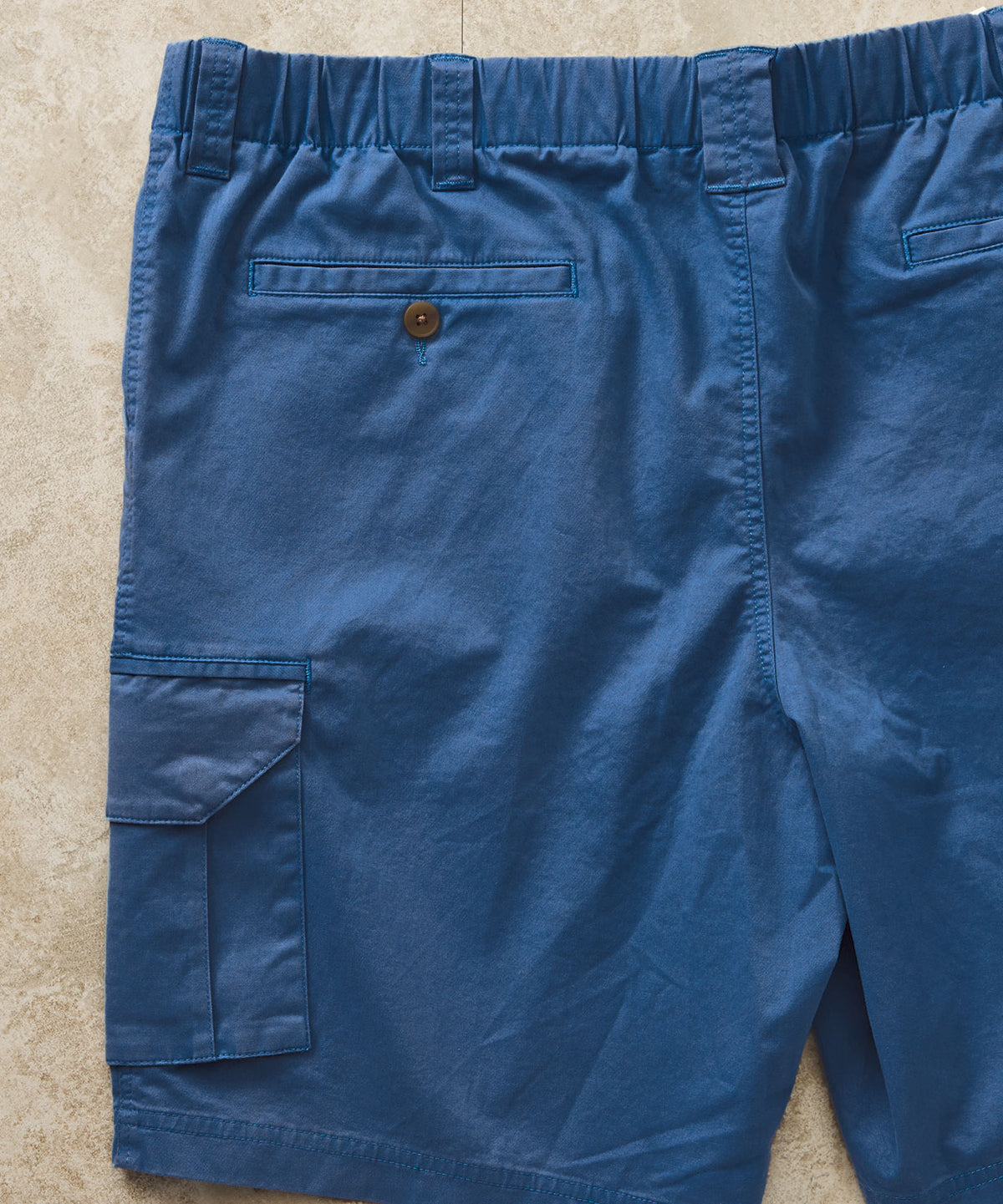 Bright Navy Blue Cotton Stretch Twill Shorts - Made in USA