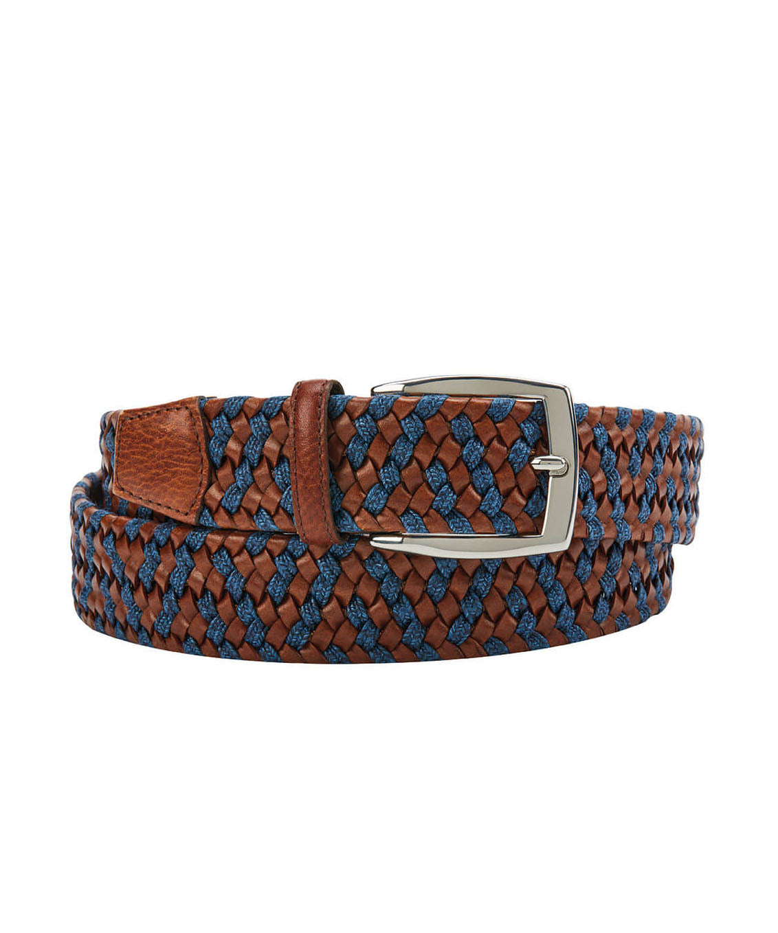 Elastic braided belt in navy blue - Rob III