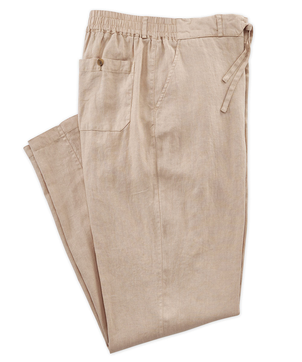 Westport Black Southport Linen Drawcord Pant, Men's Big & Tall