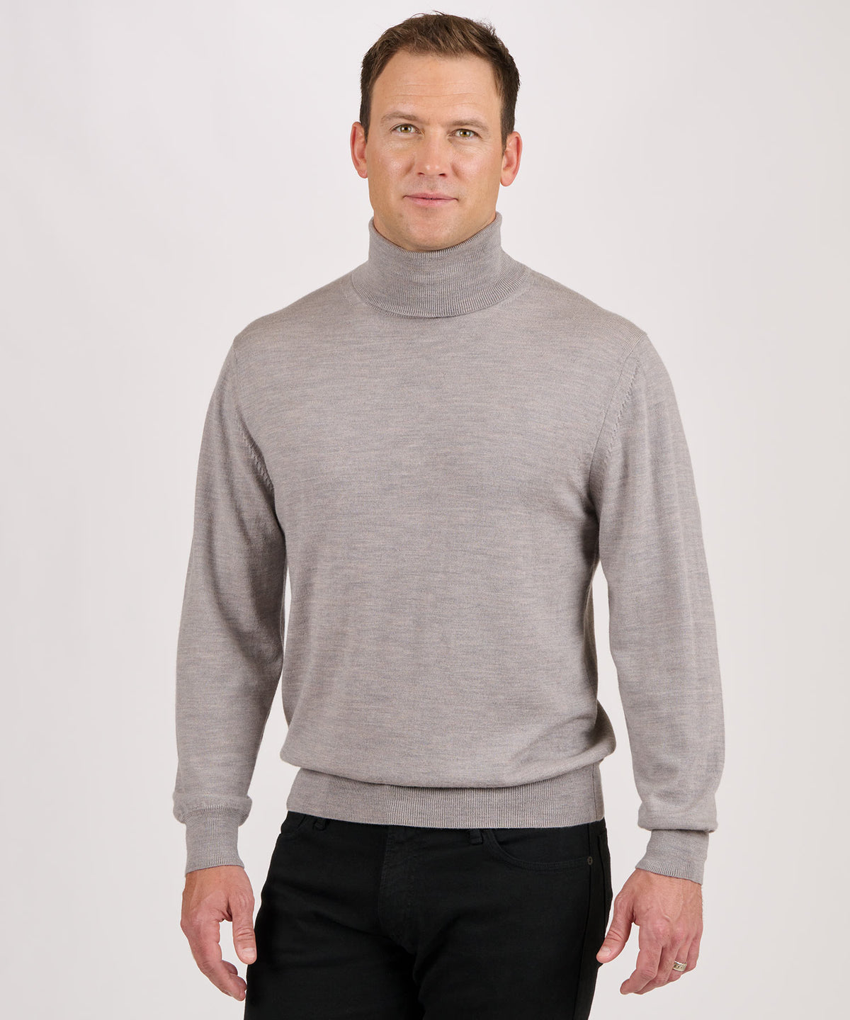 Westport Black Merino Wool Turtleneck Sweater Westport Big Tall