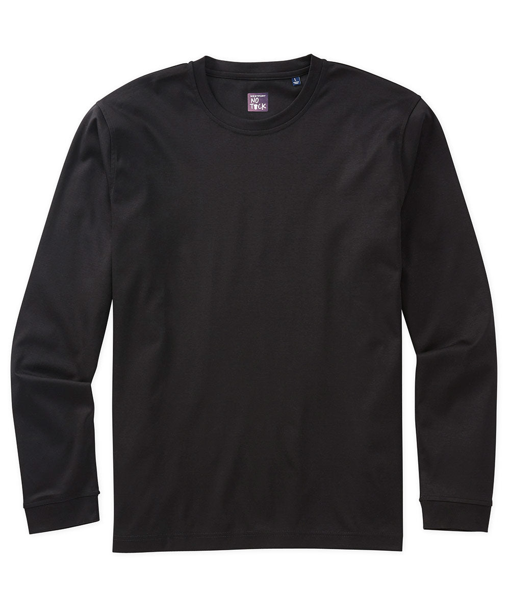 Westport No-Tuck Long Sleeve Stretch Cotton Crew Neck T-Shirt, Men's Big & Tall