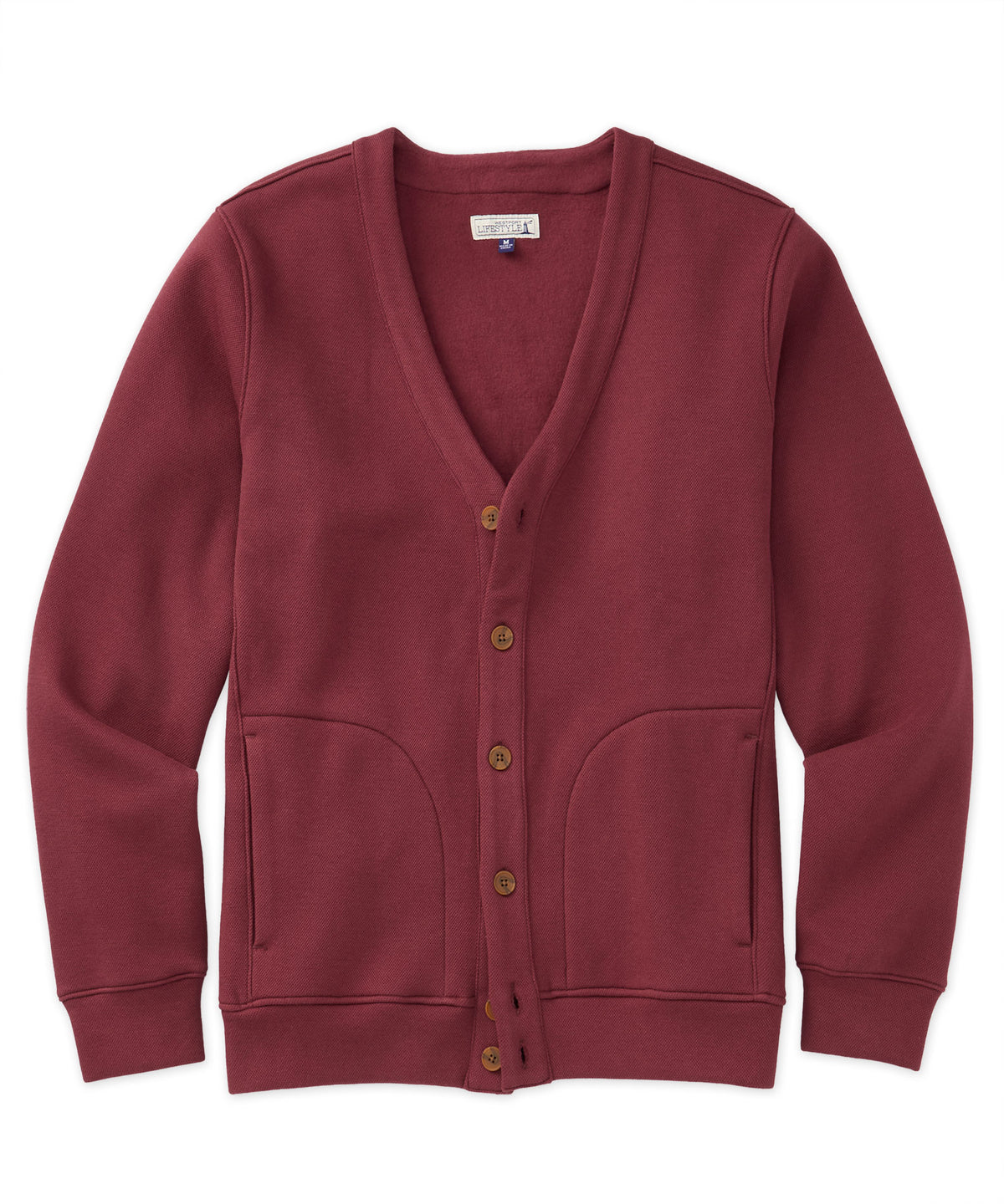 Westport Lifestyle Fleece-Lined Pique Cardigan, Men's Big & Tall