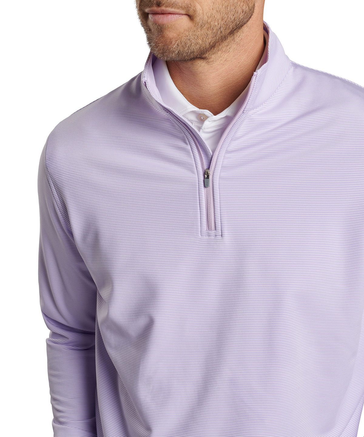 Peter Millar Sugar Stripe Perth Quarter-Zip Pullover, Men's Big & Tall