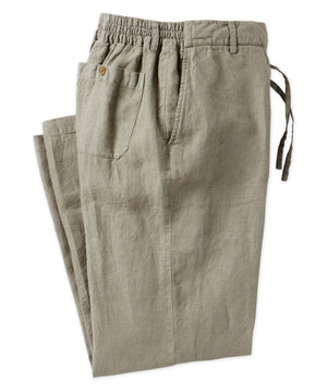 Westport Black Southport Linen Drawcord Pant