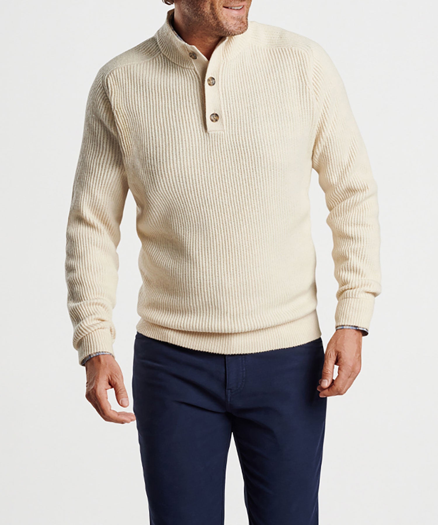 Peter Millar Digby 3 Button Mock Sweater - Westport Big & Tall