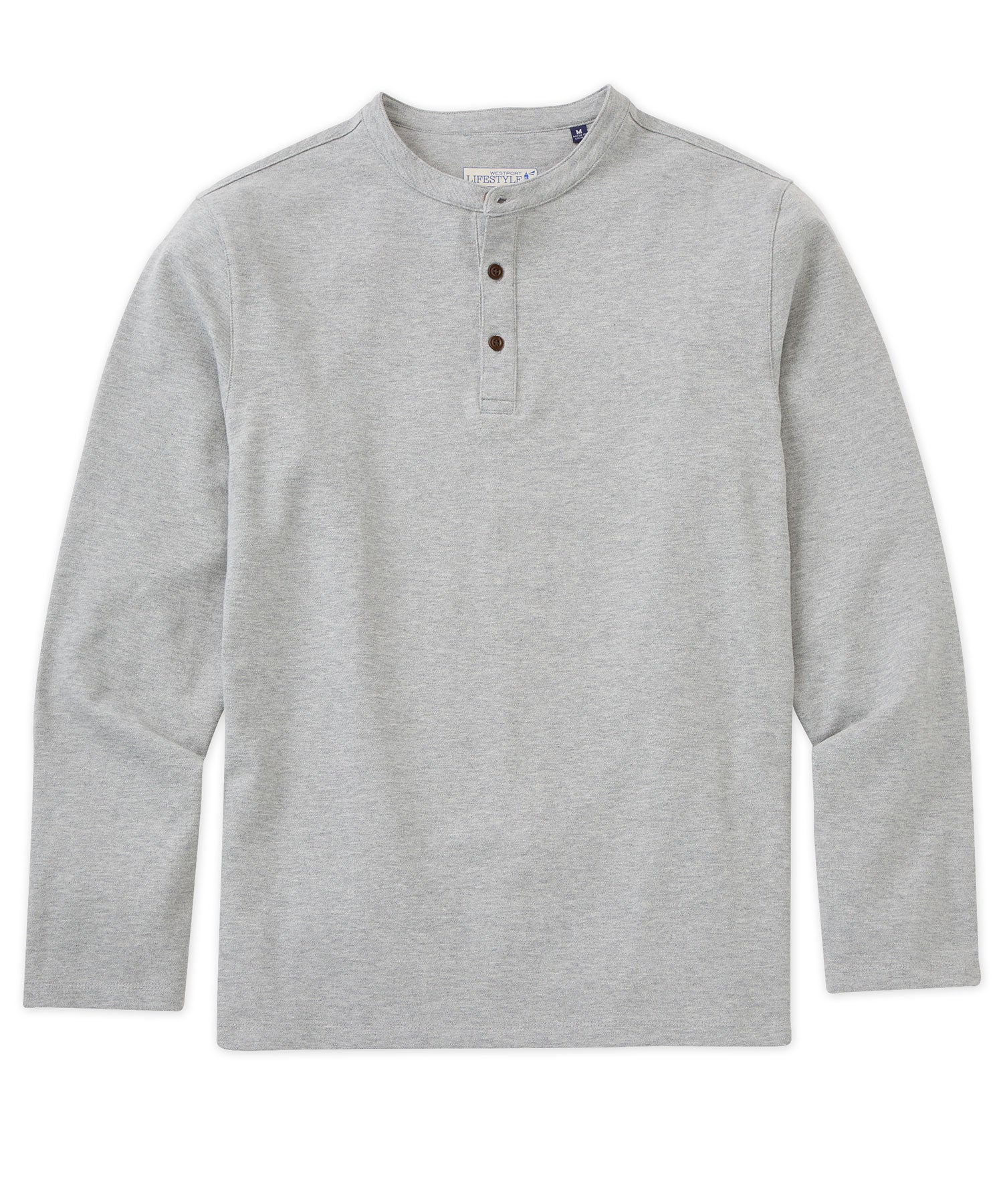 Westport Lifestyle Long-Sleeve Cotton Pique Henley, Men's Big & Tall