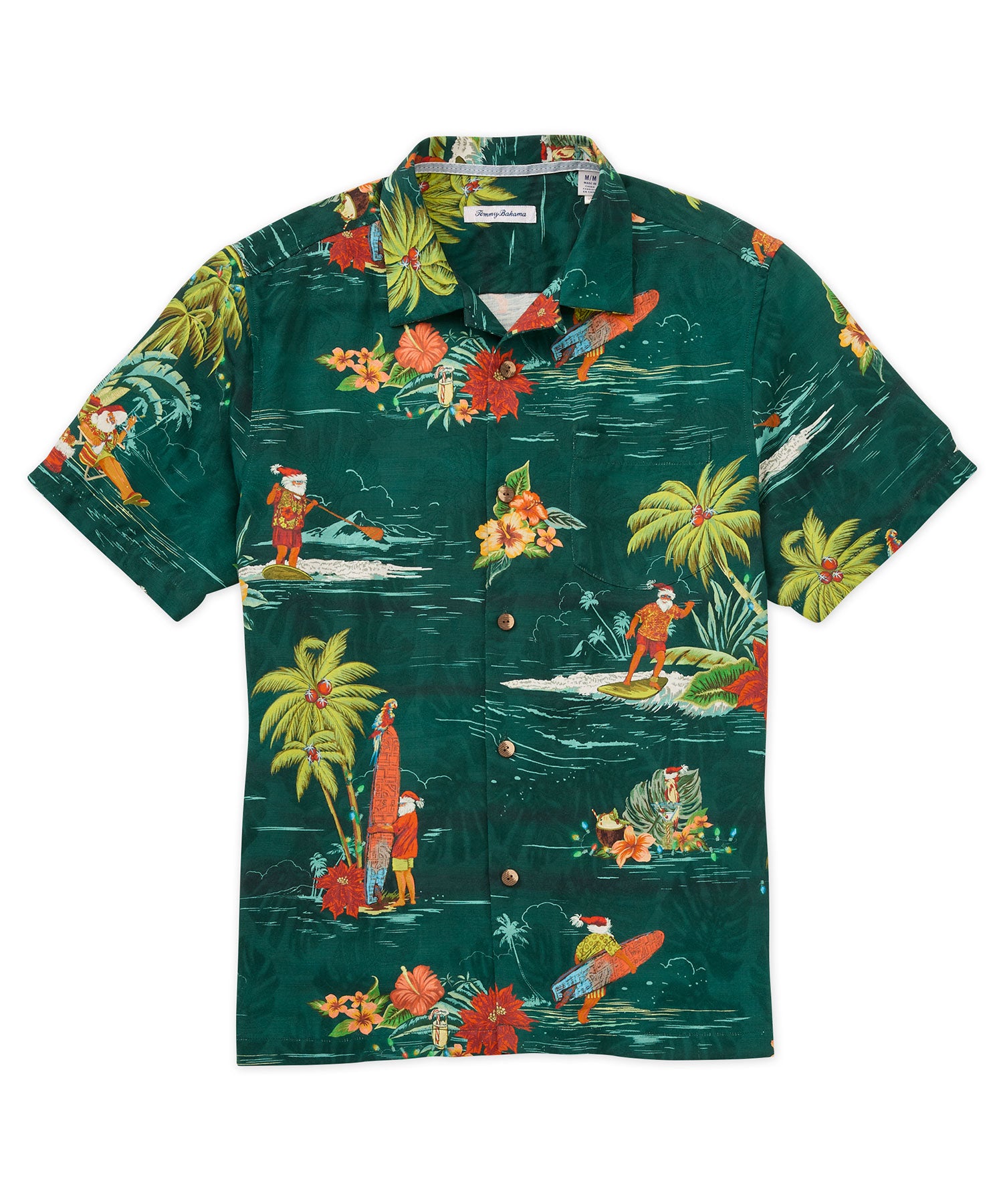 Men's Tommy Bahama Short Sleeve Surf's Up Sport Shirt - Botanical Garden - Size LT