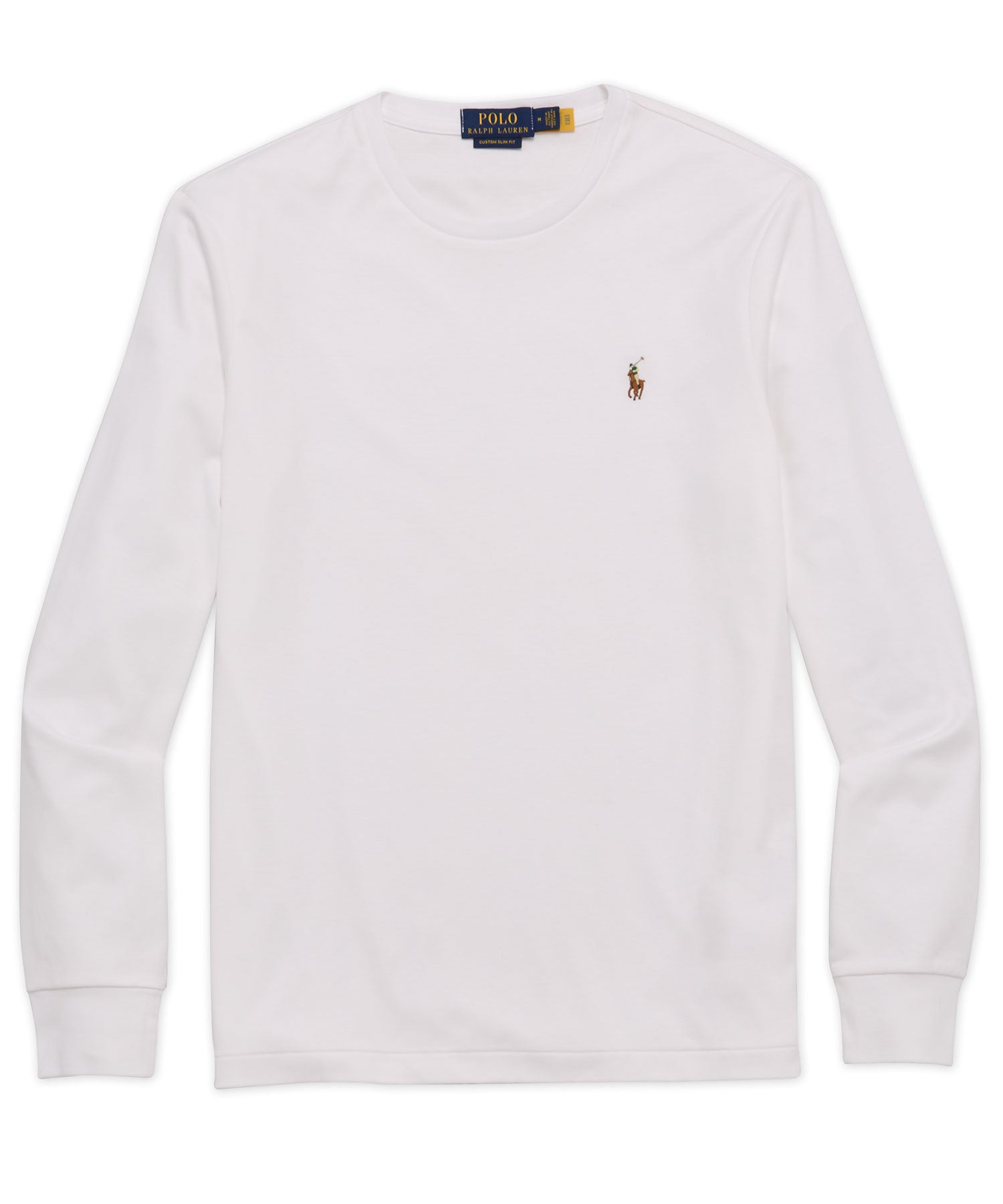 Polo Ralph Lauren Big And Tall Long-Sleeve V-Neck T-Shirt in White