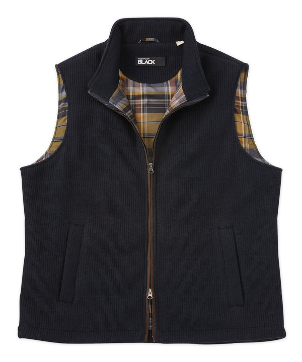 Westport Black Knit Quilted Vest - Westport Big & Tall