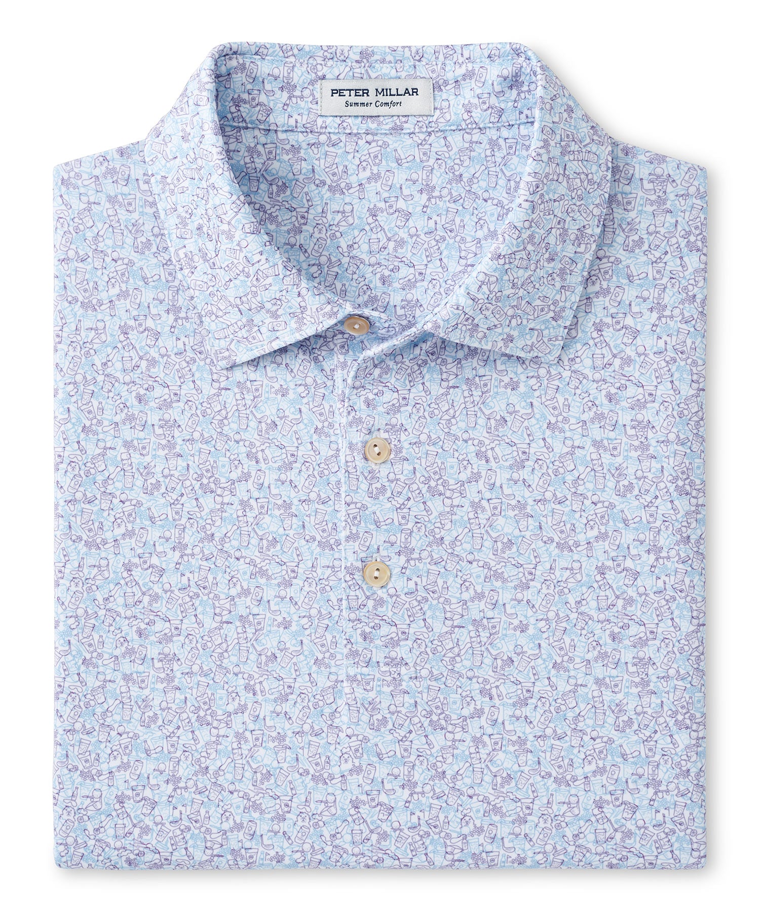 Peter Millar Short Sleeve Dazed and Transfused Print Polo Knit 