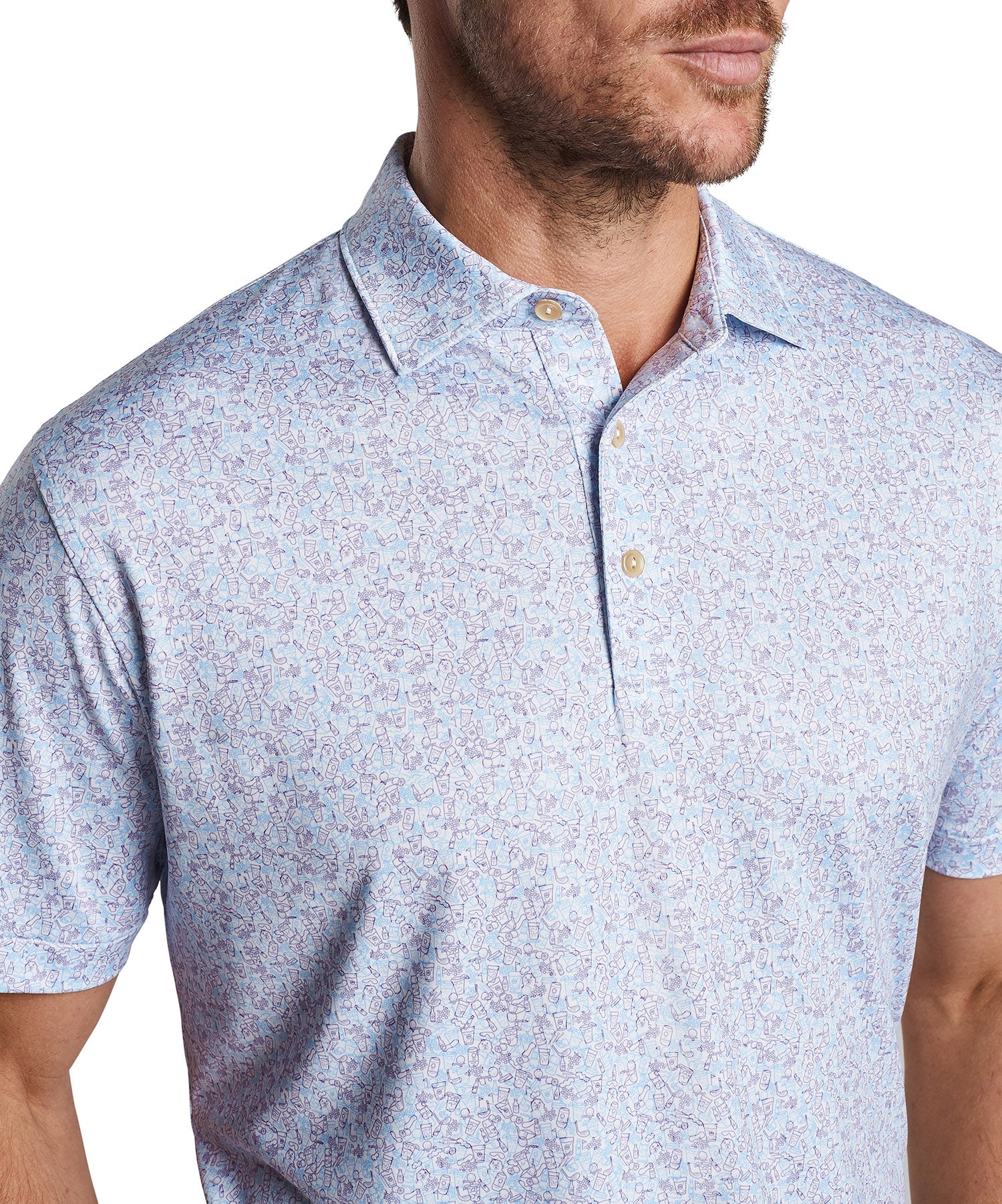 Peter Millar Short Sleeve Dazed and Transfused Print Polo Knit 