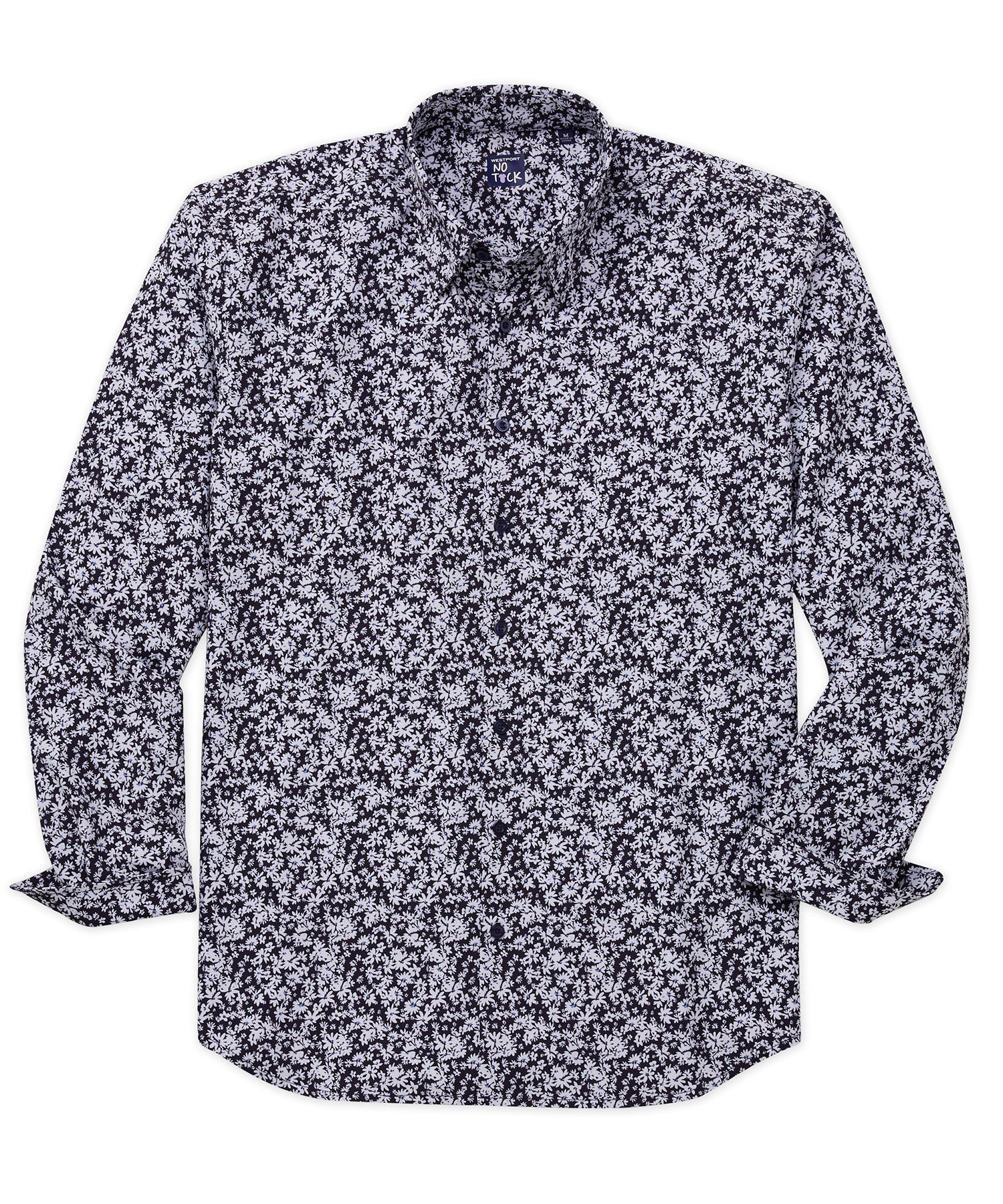 Westport No-Tuck Long Sleeve Stretch-Cotton Oxford Sport Shirt