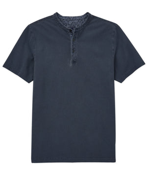 Westport Lifestyle Short Sleeve Garment Dyed Pique Henley Knit Shirt