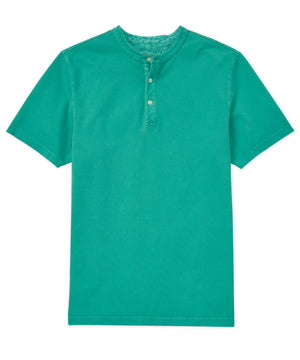 Westport Lifestyle Short Sleeve Garment Dyed Pique Henley Knit Shirt