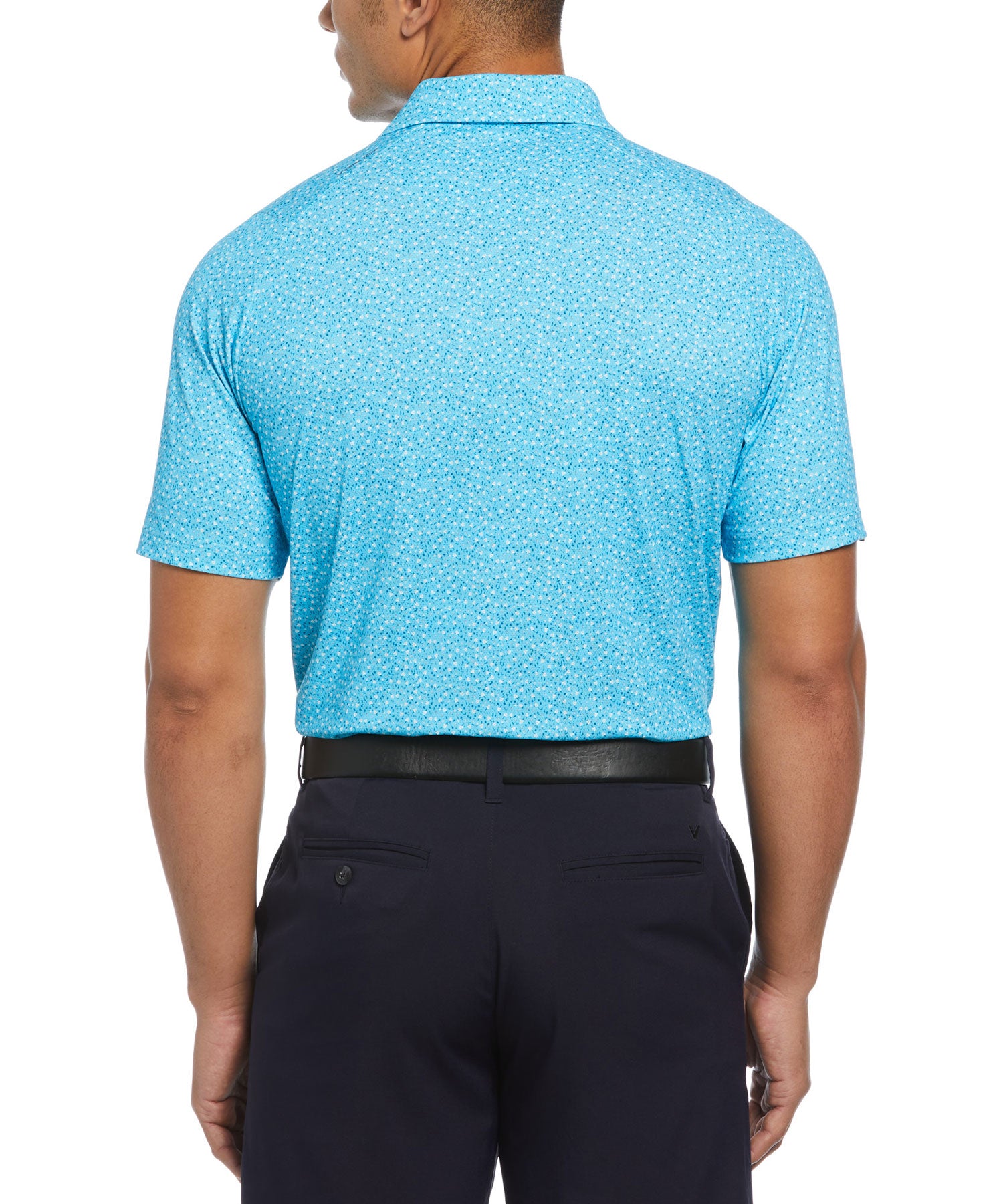 Callaway Short Sleeve Floral Print Polo Knit Shirt - Westport Big u0026 Tall