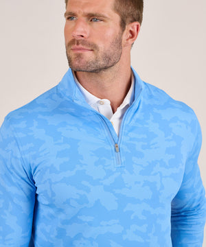 Peter Millar Camo Print Quarter Zip Pullover