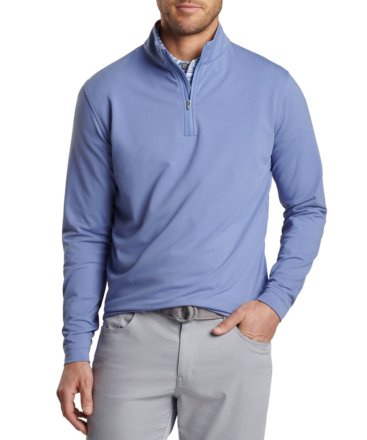 Peter Millar Crosshatch Print Perth Quarter Zip Pullover, Men's Big & Tall