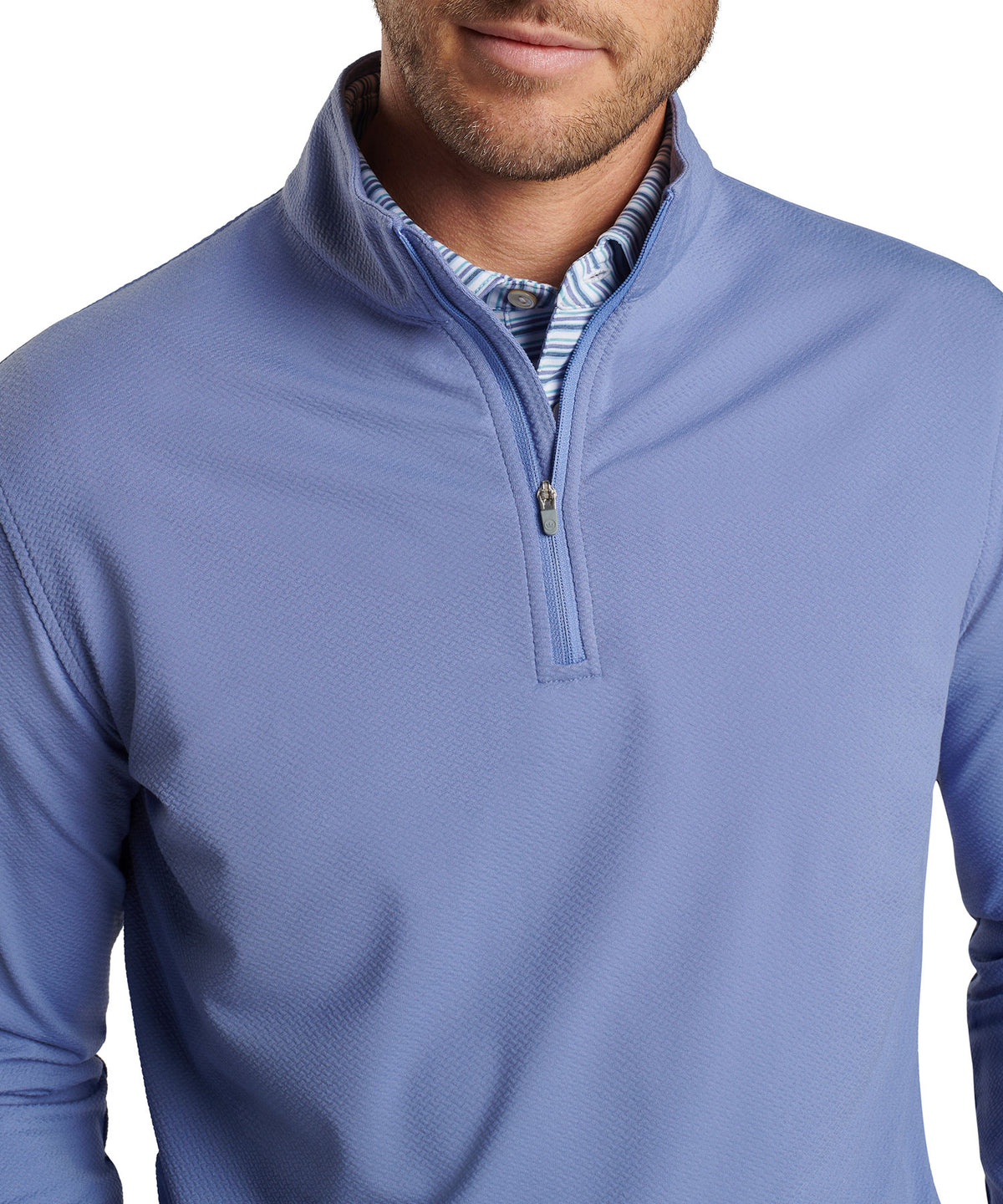 Peter Millar Crosshatch Print Perth Quarter Zip Pullover, Men's Big & Tall