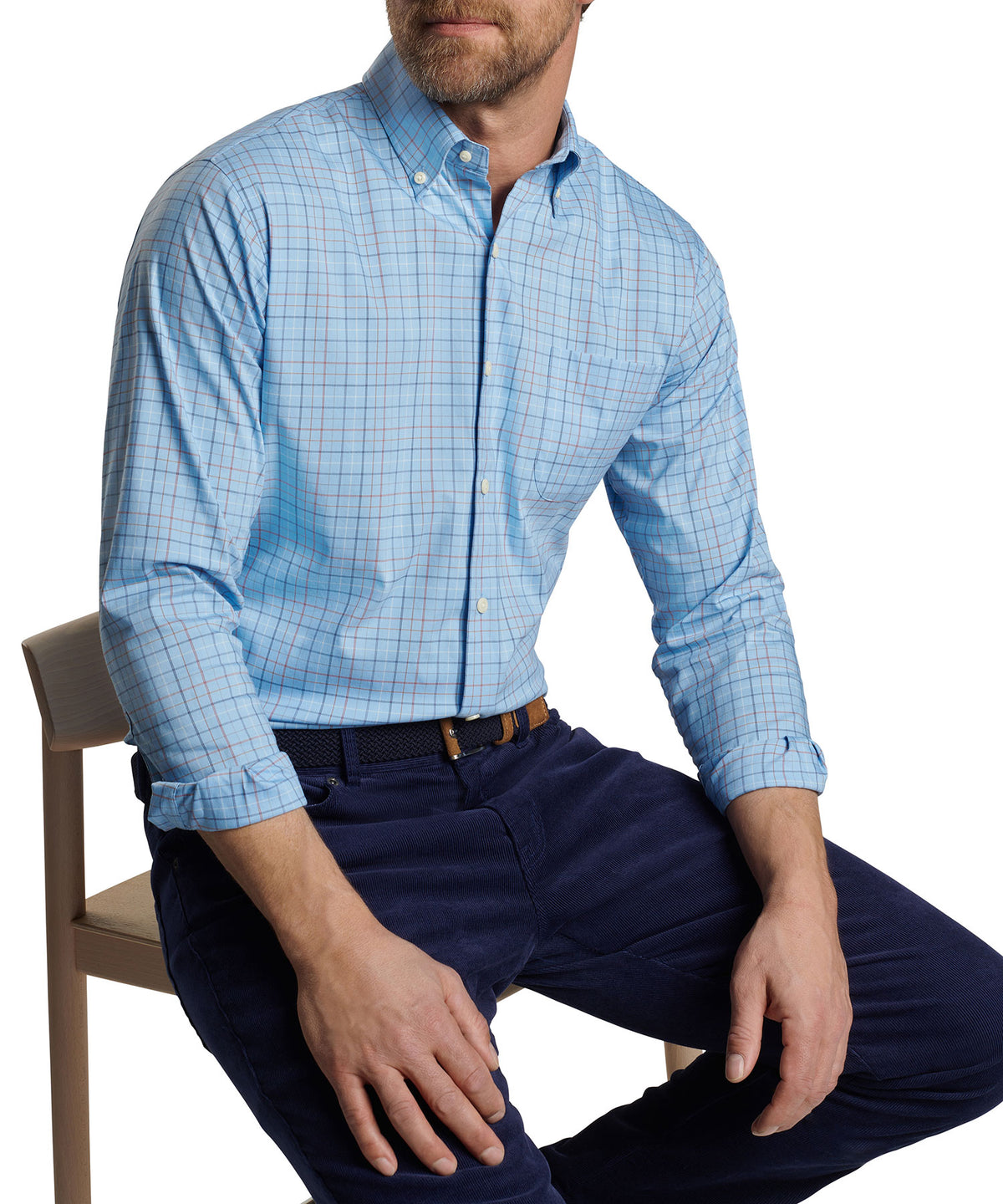 Peter Millar Long Sleeve 'Sydney' Button Down Performance Sport Shirt Sport Shirt, Men's Big & Tall