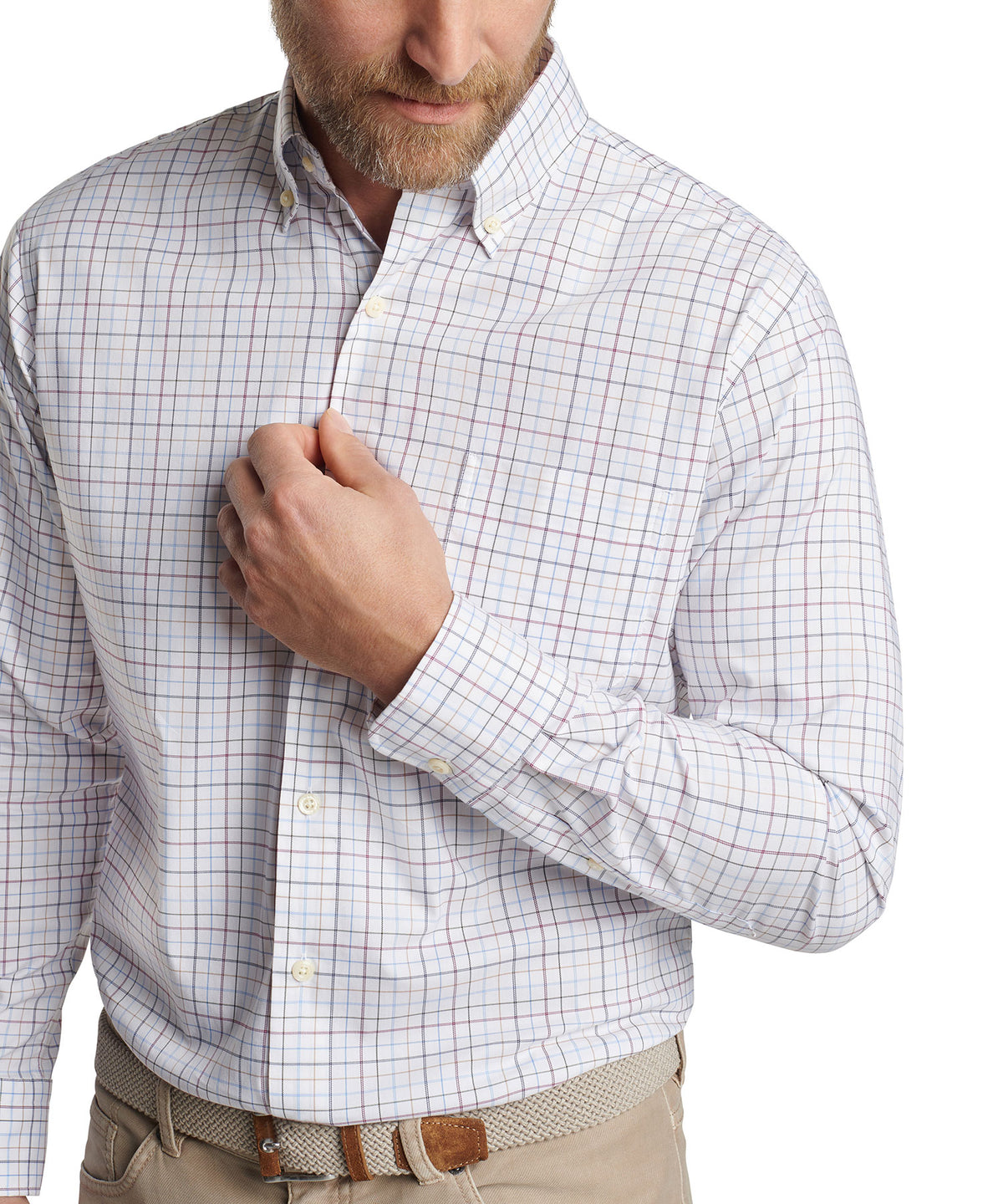 Peter Millar Long Sleeve 'Sydney' Button Down Performance Sport Shirt Sport Shirt, Men's Big & Tall