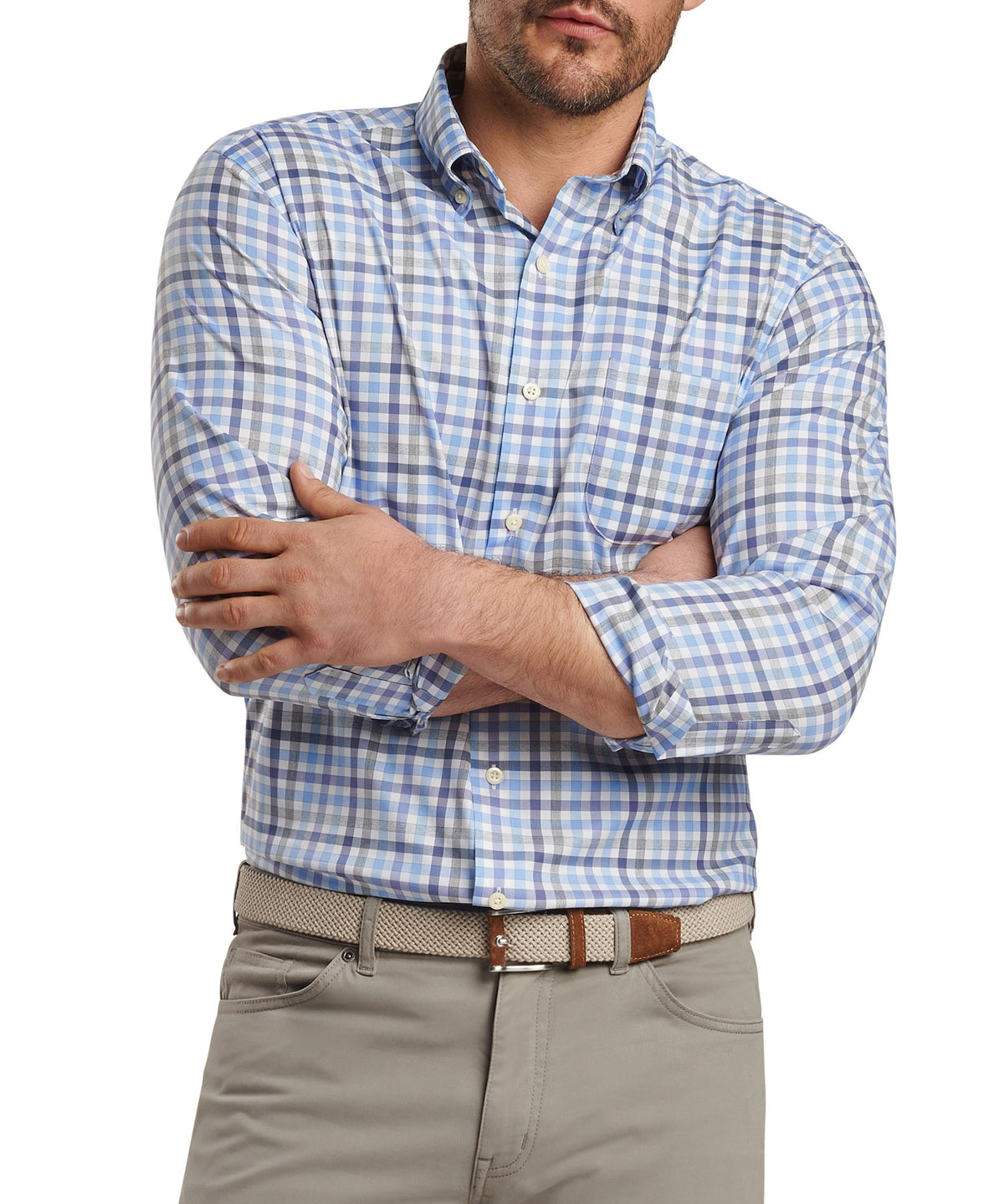 Peter Millar Long Sleeve 'Chambly' Button Down Collar Performance Sport Shirt, Men's Big & Tall