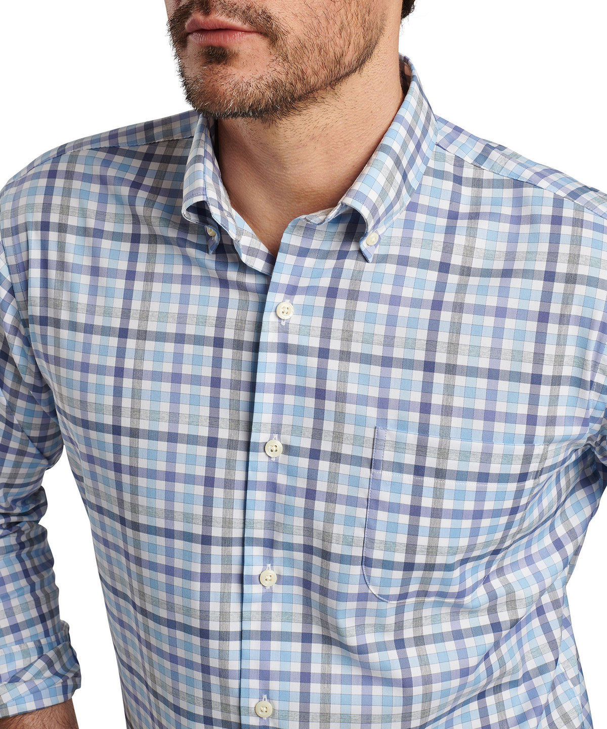 Peter Millar Long Sleeve 'Chambly' Button Down Collar Performance Sport Shirt, Men's Big & Tall