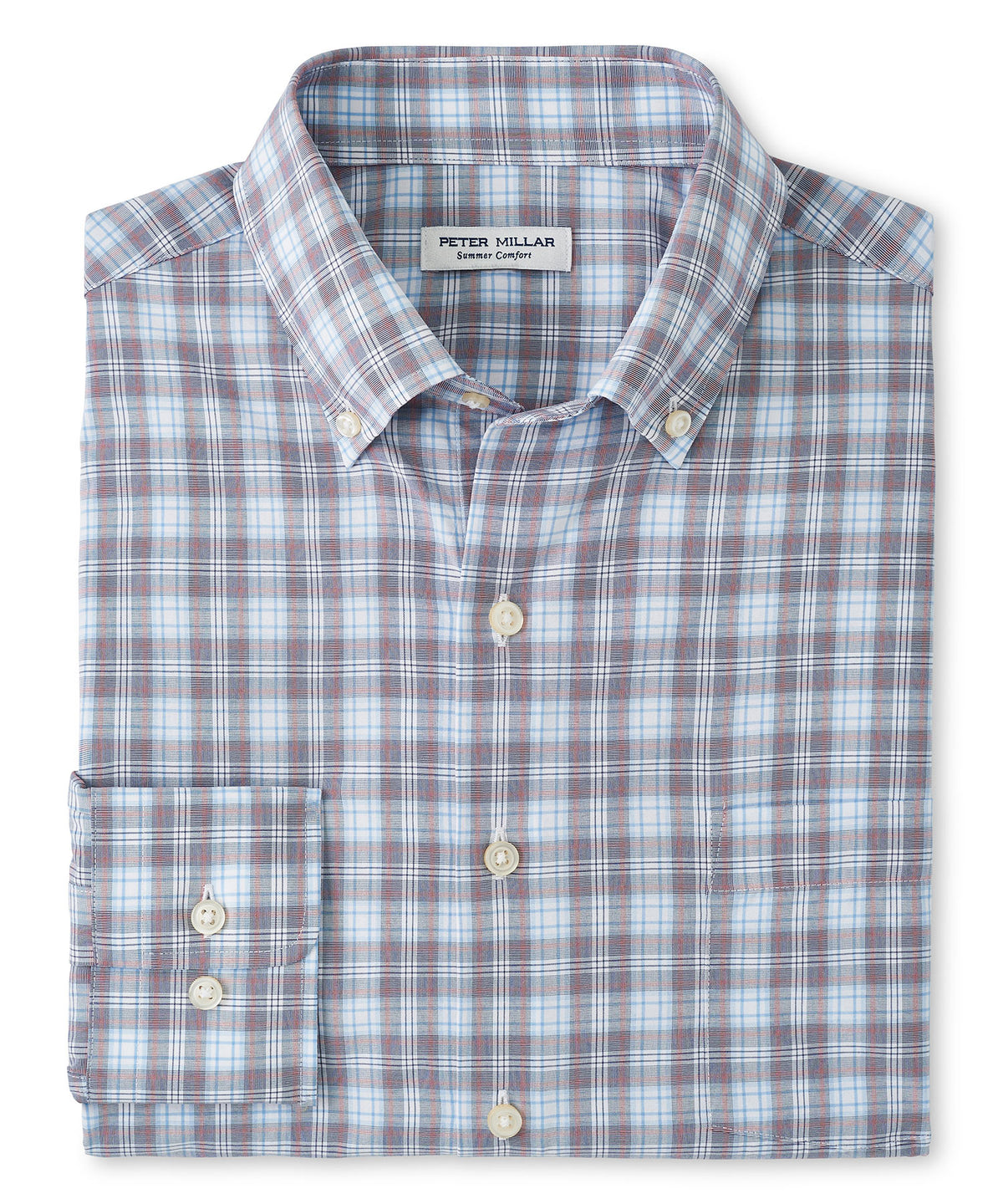 Peter Millar Long Sleeve 'Watson' Button Down Collar Performance Sport Shirt, Men's Big & Tall