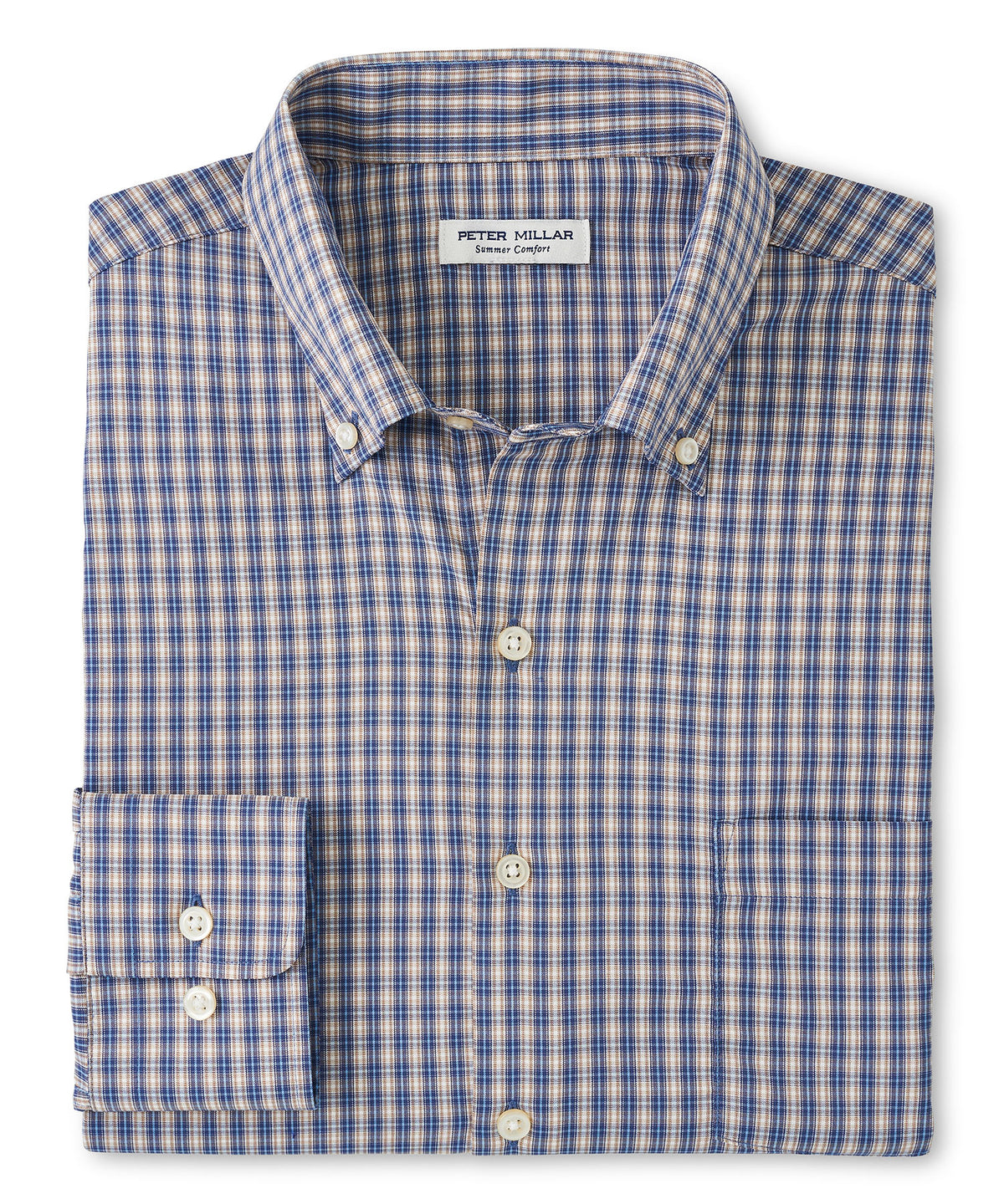 Peter Millar Long Sleeve 'Prairie' Button Down Collar Performance Sport Shirt, Men's Big & Tall