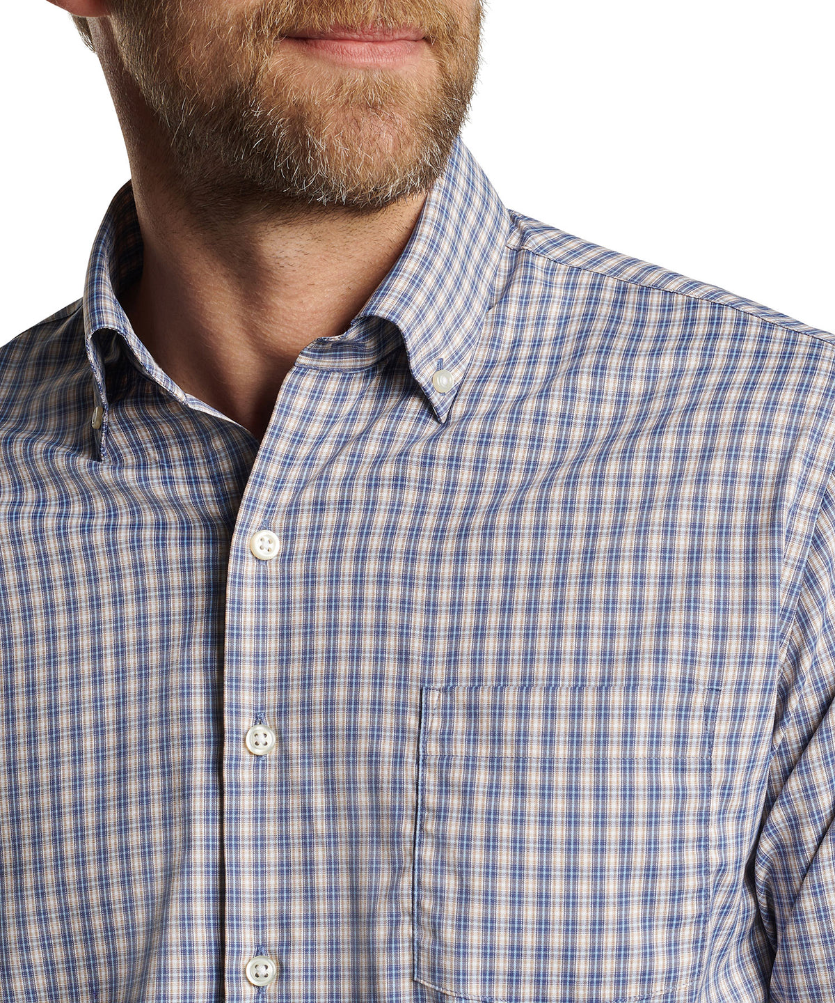 Peter Millar Long Sleeve 'Prairie' Button Down Collar Performance Sport Shirt, Men's Big & Tall