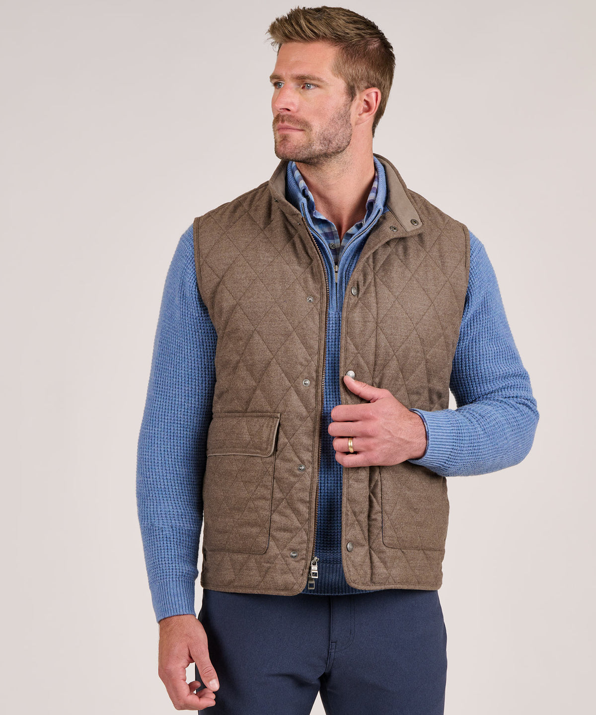 Peter Millar Essex Quilted Wool Travel Vest, Men's Big & Tall