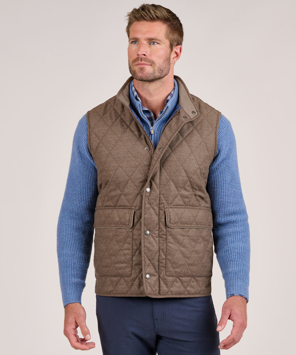 Peter Millar Essex Quilted Wool Travel Vest, Men's Big & Tall