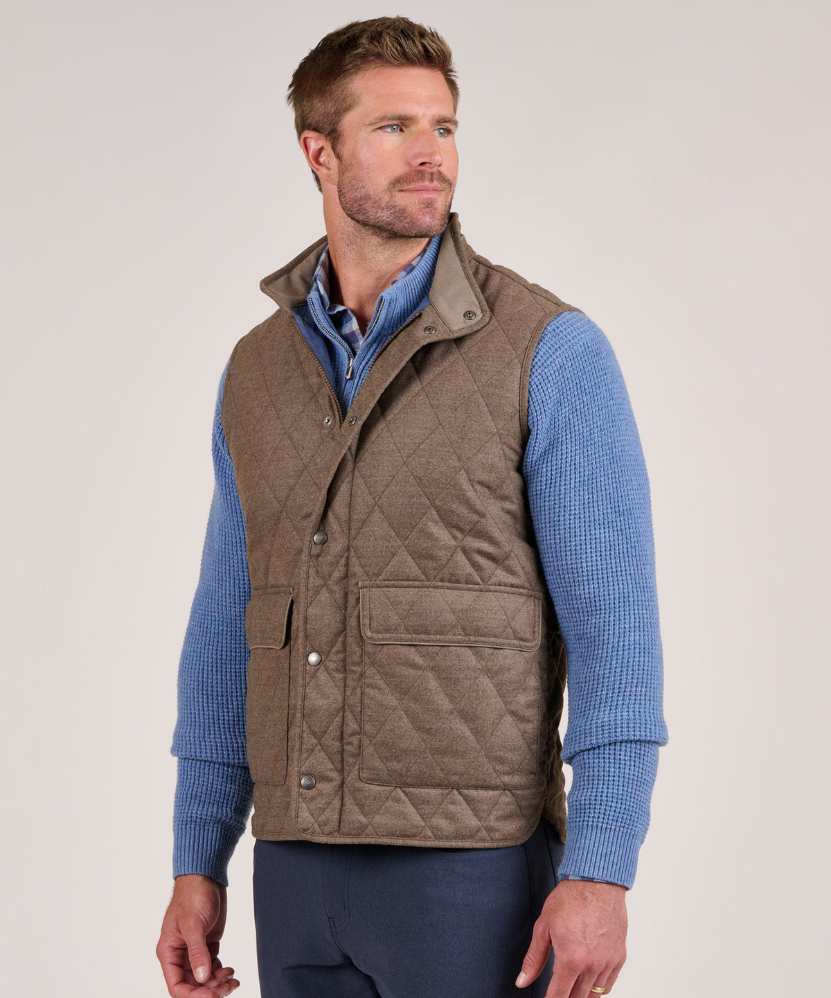 Peter Millar Essex Quilted Wool Travel Vest, Men's Big & Tall