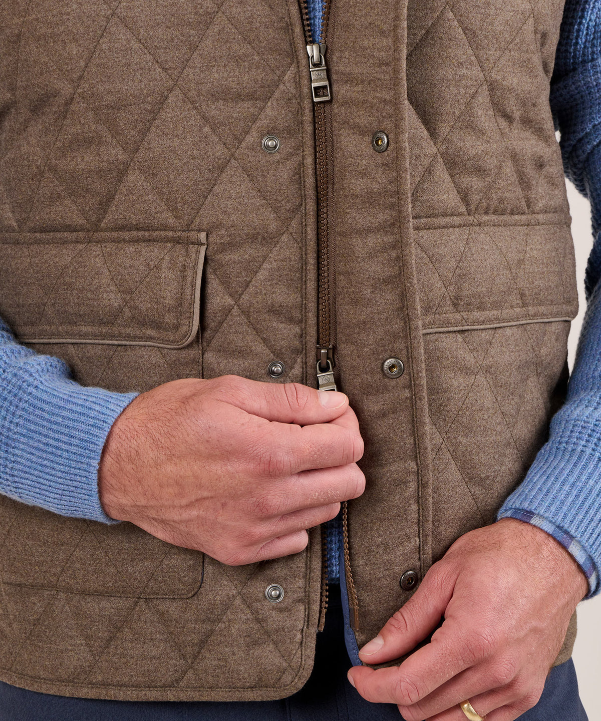 Peter Millar Essex Quilted Wool Travel Vest, Men's Big & Tall