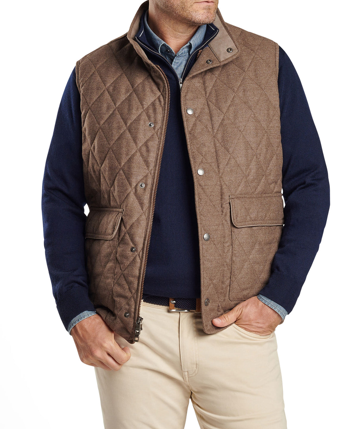 Peter Millar Essex Quilted Wool Travel Vest, Men's Big & Tall