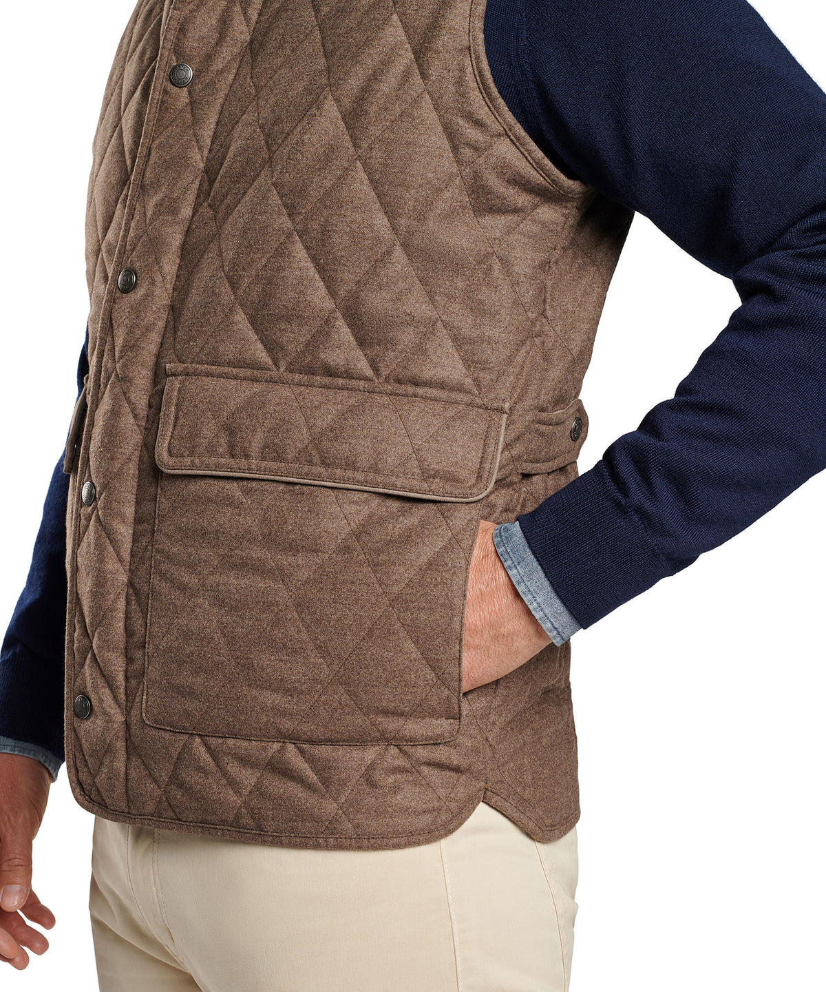 Peter Millar Essex Quilted Wool Travel Vest, Men's Big & Tall