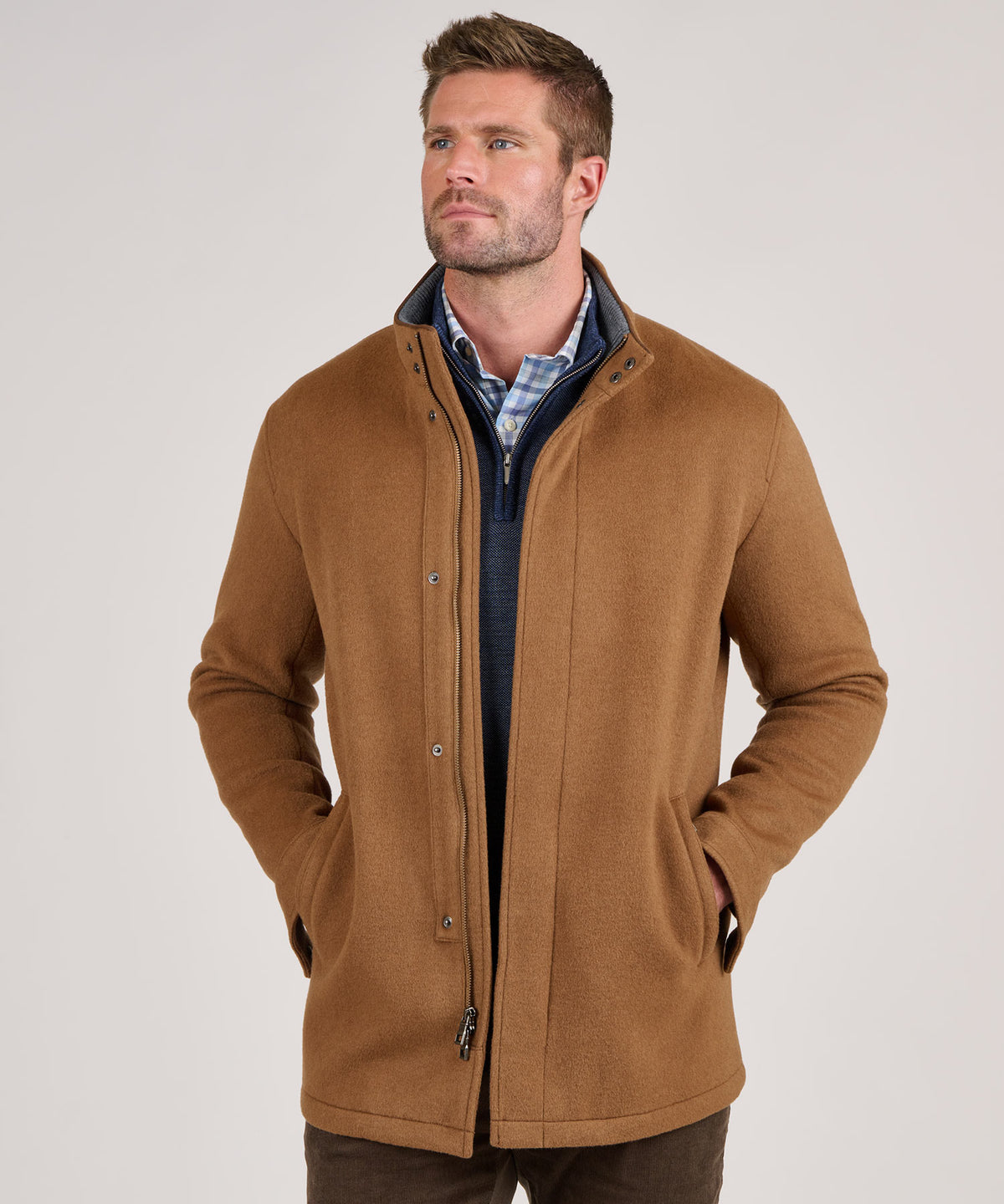 Peter Millar Crown Flex Fleece City Coat, Men's Big & Tall