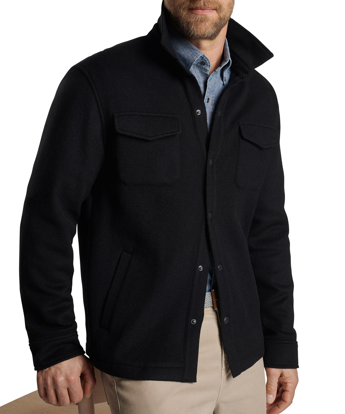 Peter Millar Crown Flex Fleece Shirt Jacket, Men's Big & Tall