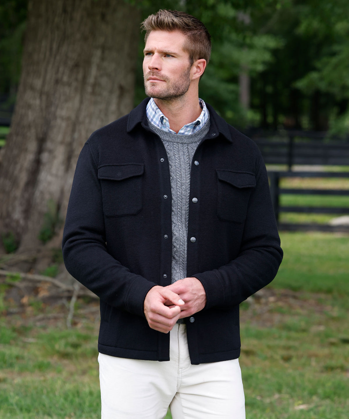 Peter Millar Crown Flex Fleece Shirt Jacket, Men's Big & Tall