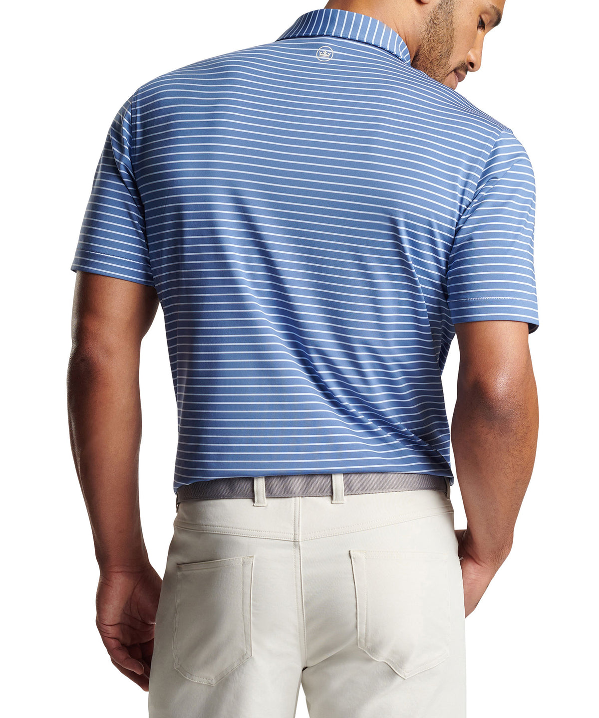 Peter Millar Short Sleeve Drum Stripe Performance Polo Knit Shirt, Men's Big & Tall