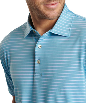 Peter Millar Short Sleeve Drum Stripe Performance Polo Knit Shirt