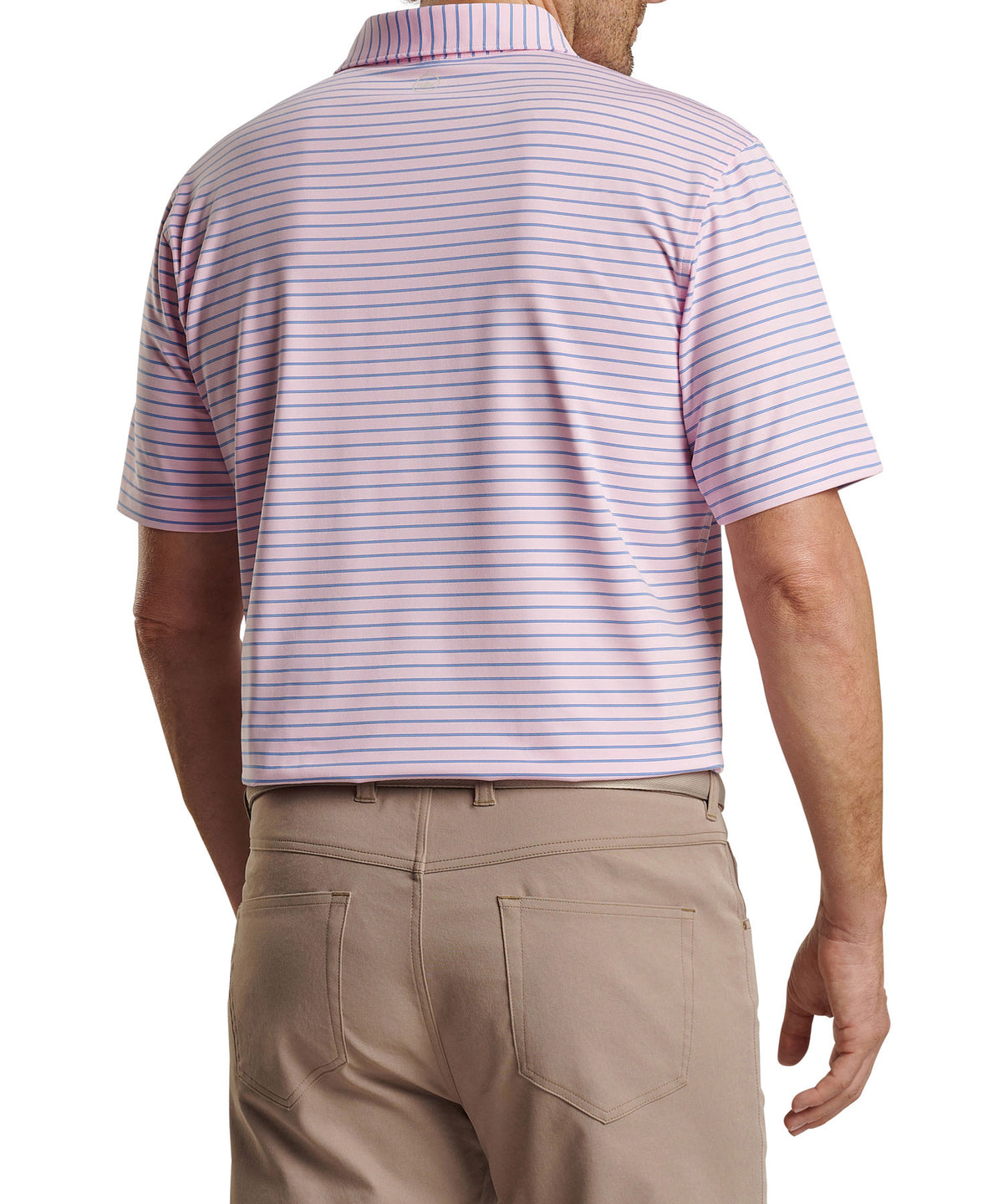 Peter Millar Short Sleeve Drum Stripe Performance Polo Knit Shirt, Men's Big & Tall