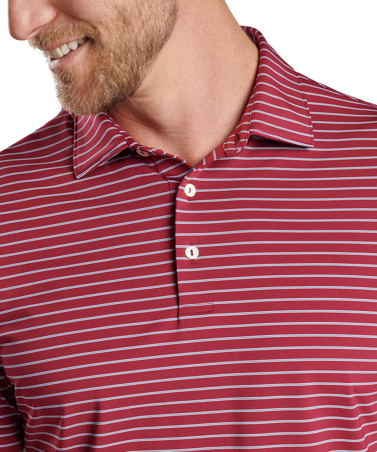 Peter Millar Short Sleeve Drum Stripe Performance Polo Knit Shirt, Men's Big & Tall