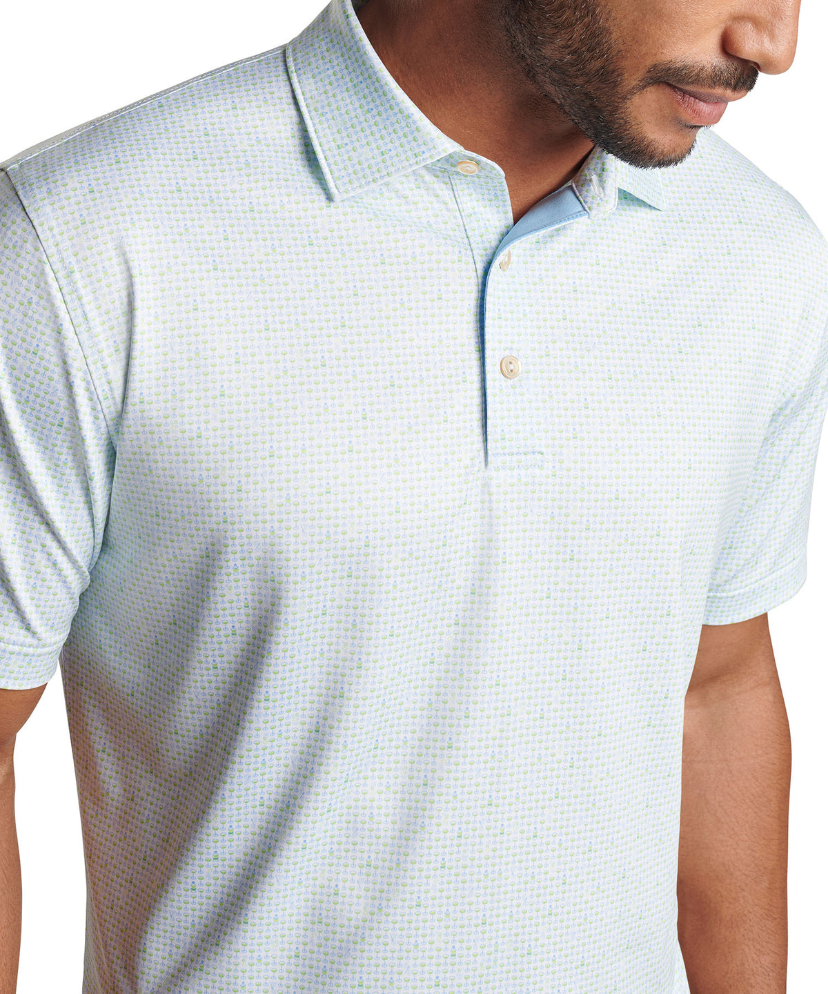 Peter Millar Short Sleeve 'Bees Knees' Print Jersey Polo Knit Shirt, Men's Big & Tall