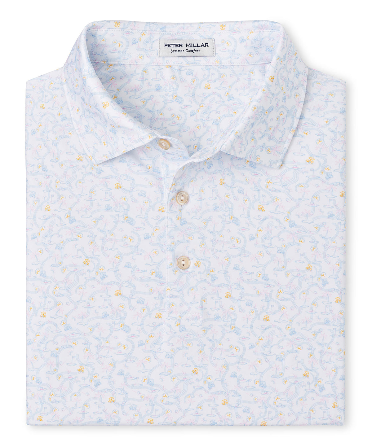 Peter Millar Short Sleeve 'Sand trapped' Print Jersey Polo Knit Shirt, Men's Big & Tall