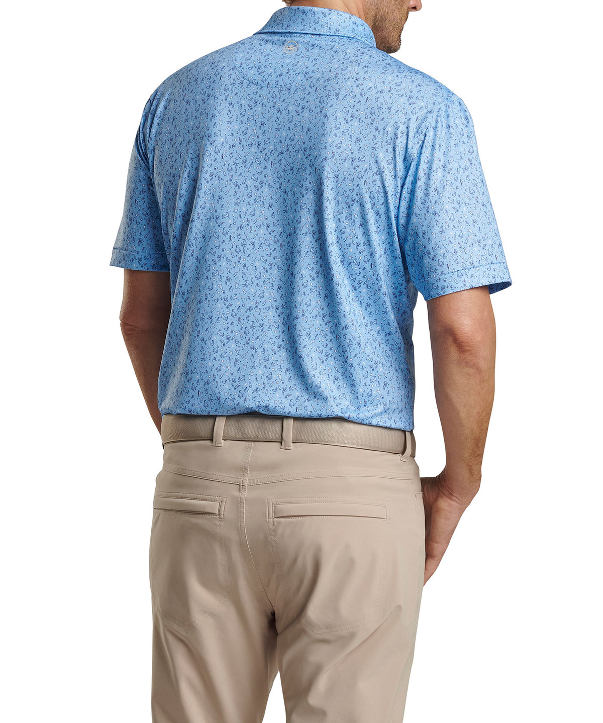 Peter Millar Short Sleeve 'Hair Of The Dog' Print Jersey Polo Knit Shirt, Men's Big & Tall