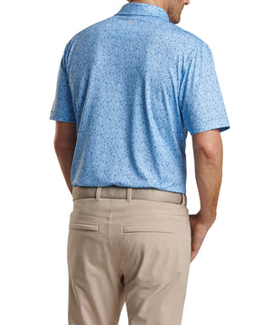 Peter Millar Short Sleeve 'Hair Of The Dog' Print Jersey Polo Knit Shirt