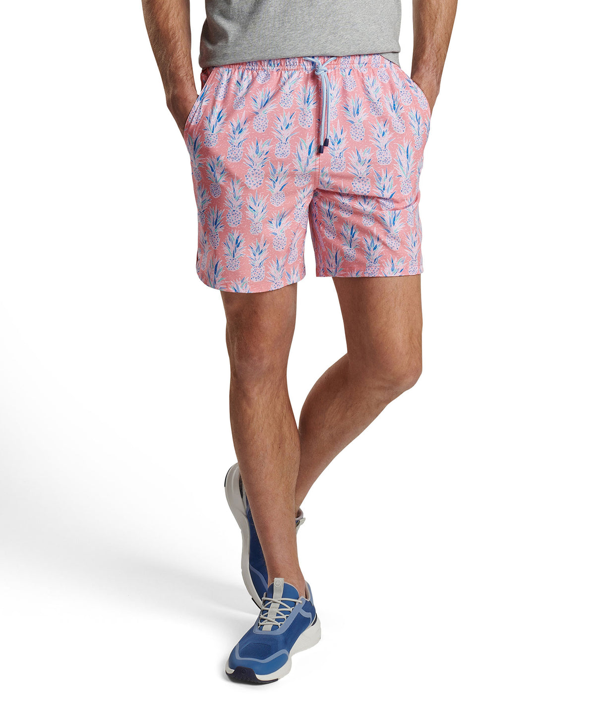 Peter Millar Pineapple Print Swim Trunk, Men's Big & Tall