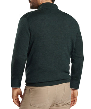 Peter Millar Autumn Crest Suede Trim Quarter Zip Pullover Sweater